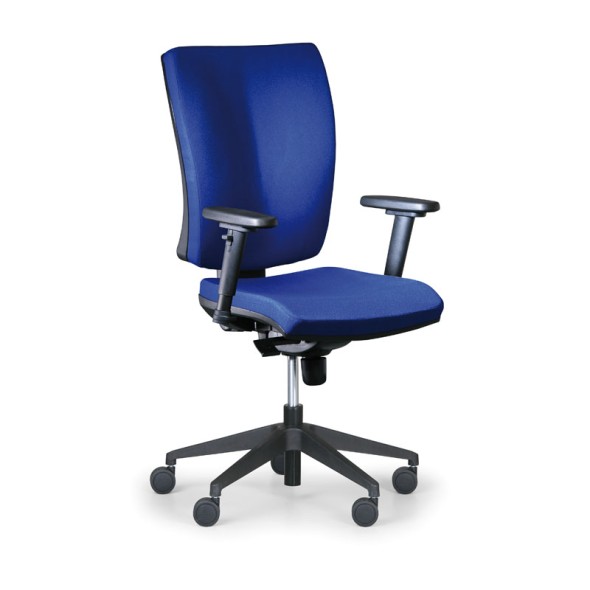 Kancelárska stolička LEON PLUS, modrá, s podpierkami rúk