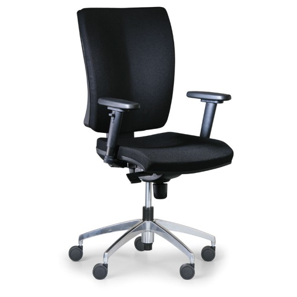 Kancelárska stolička LEON PLUS, čierna, ocelový kríž
