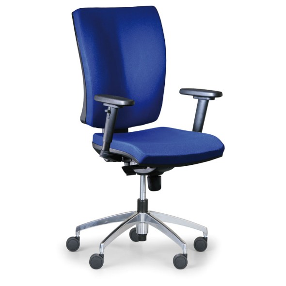 Kancelárska stolička LEON PLUS, modrá, ocelový kríž