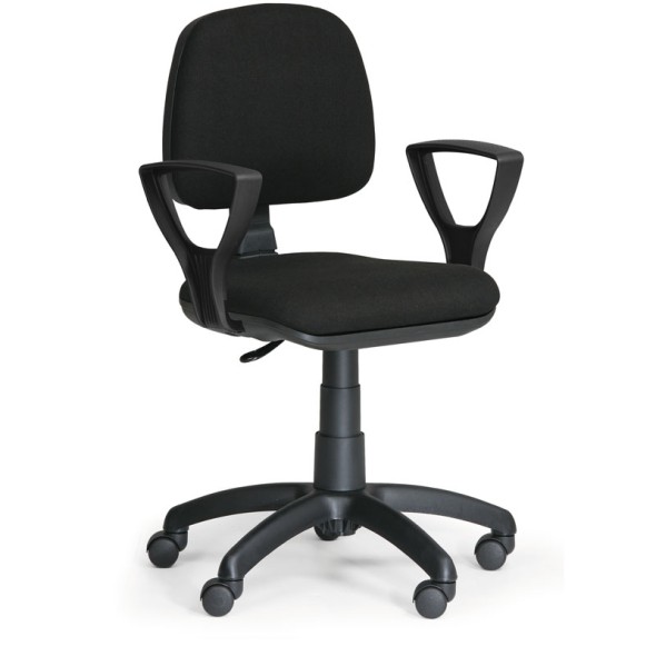 Kancelárska stolička MILANO s podpierkami rúk, čierna