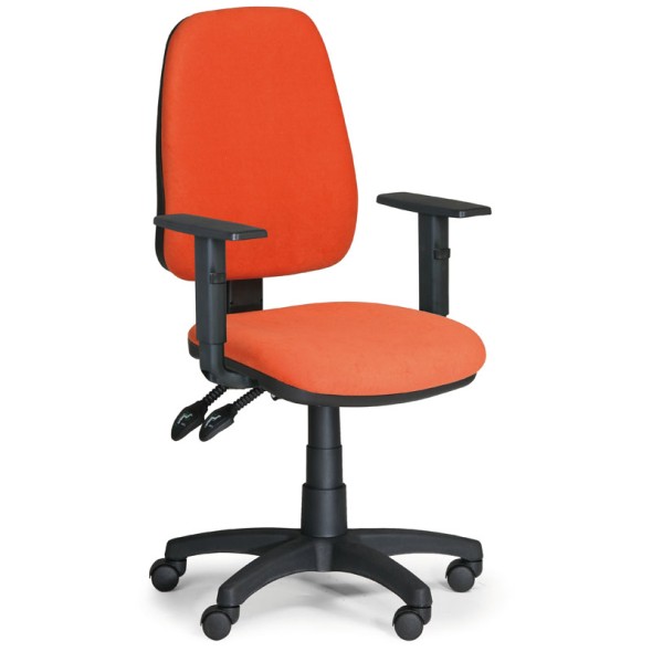Kancelárska stolička ALEX s podpierkami rúk, oranžová