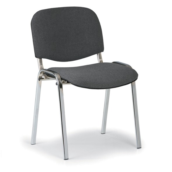 Konferenčná stolička VIVA - chrómované nohy, sivá