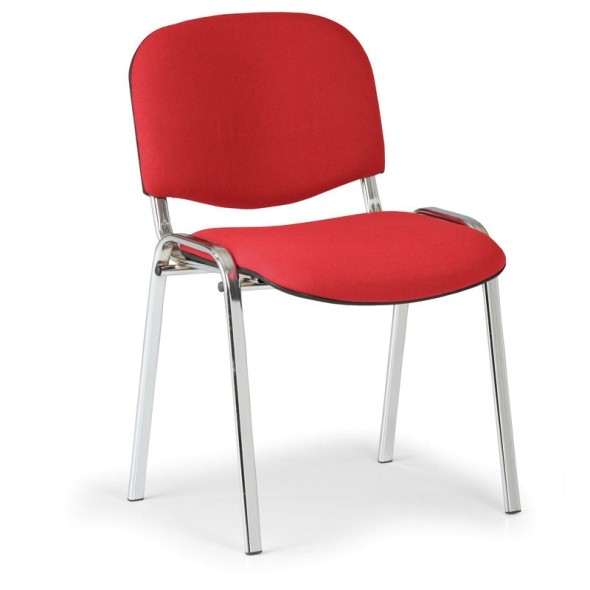 Konferenčná stolička VIVA - chrómované nohy, červená