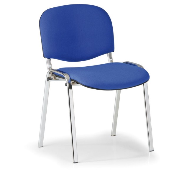 Konferenčná stolička VIVA - chrómované nohy, modrá