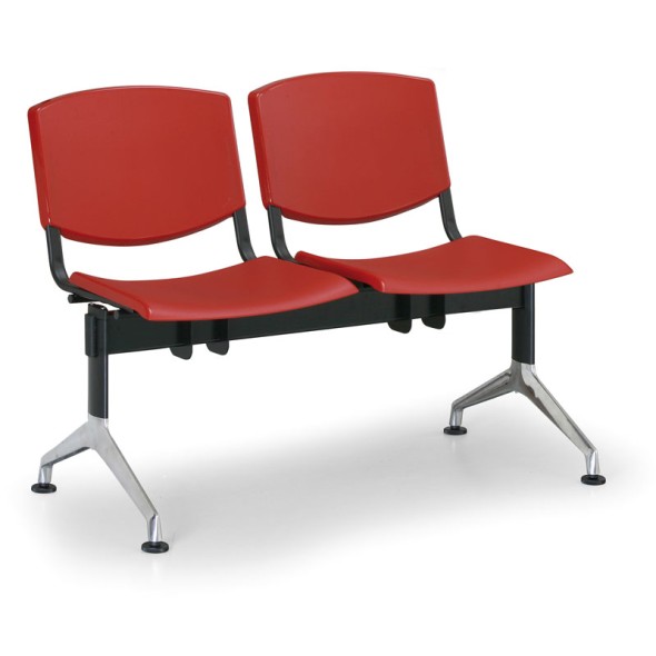Plastová lavice do čakární SMILE, 2-sedadlo, červená