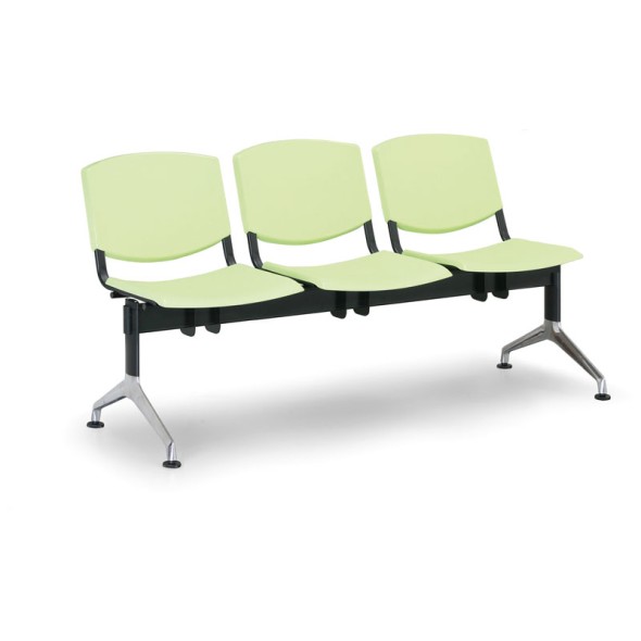 Plastová lavice do čakární SMILE, 3-sedadlo, zelená