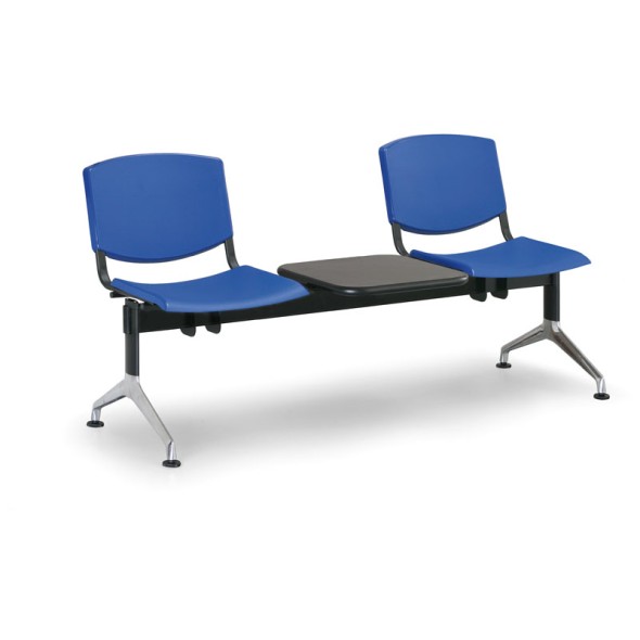 Plastová lavice do čakární SMILE, 2-sedadlo + stolík, modrá