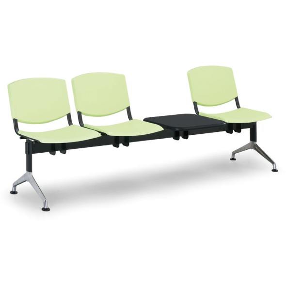 Plastová lavice do čakární SMILE, 3-sedadlo + stolík, zelená