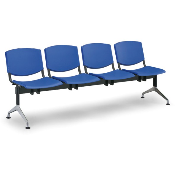 Plastová lavice do čakární SMILE, 4-sedadlo, modrá