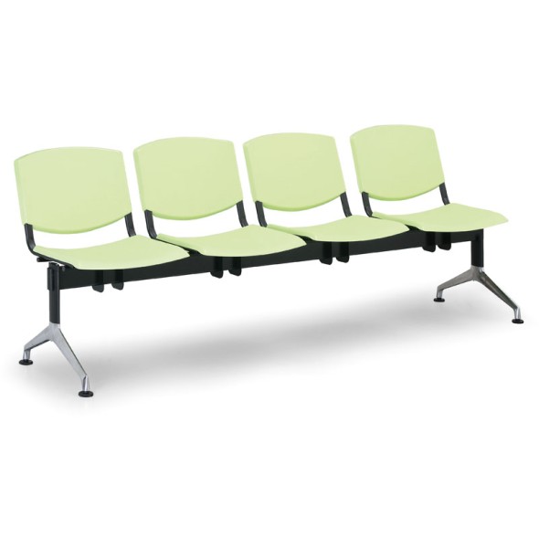 Plastová lavice do čakární SMILE, 4-sedadlo, zelená