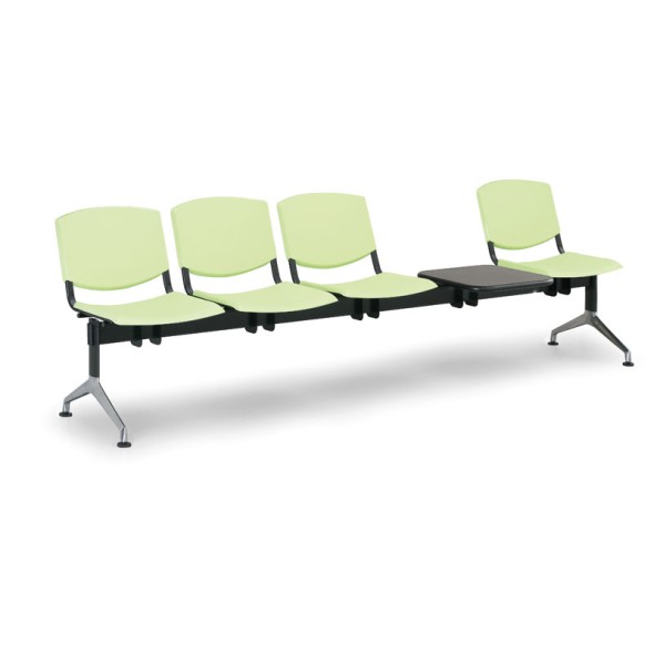 Plastová lavice do čakární SMILE, 4-sedadlo+stolík, zelená