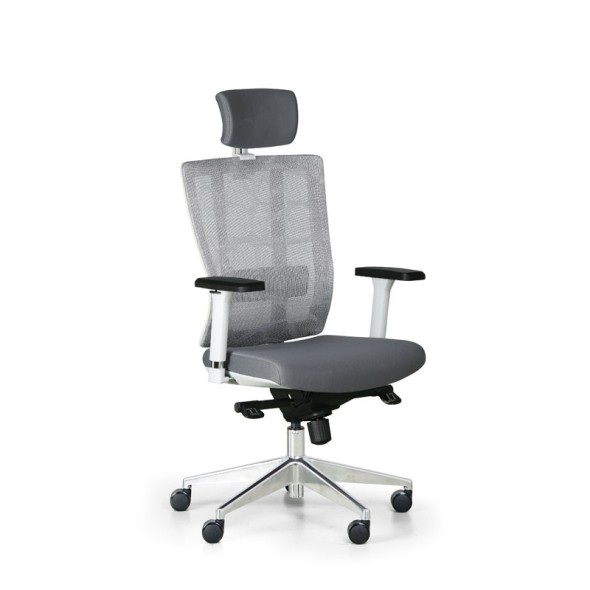 Kancelářská židle METRIM, bílá/šedá