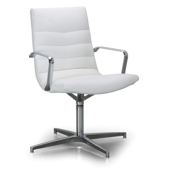 Kožená konferenční židle PROKURIST, bílá