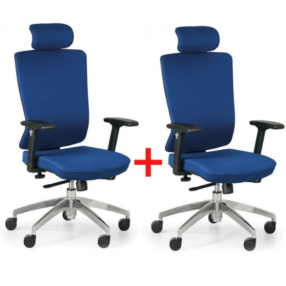 Kancelářská židle NED F, Akce 1+1 ZDARMA, modrá
