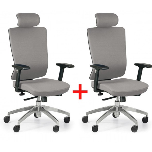 Kancelářská židle NED F, Akce 1+1 ZDARMA, šedá