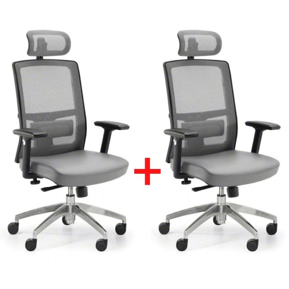 Kancelářská židle NED MF, Akce 1+1 ZDARMA, šedá