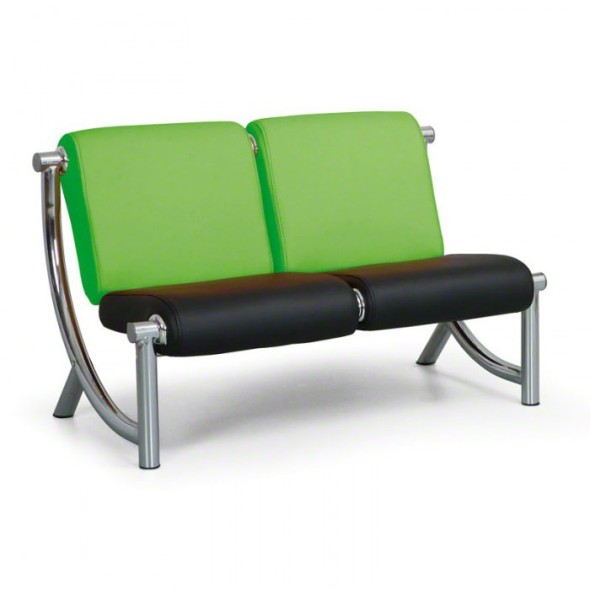 Kožená sedací souprava JAZZY II 2-místná, zelená/černá