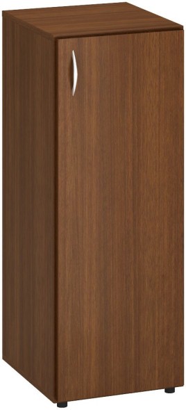 Úzká kancelářská skříň CLASSIC - dveře pravé, 400 x 470 x 1063 mm, ořech