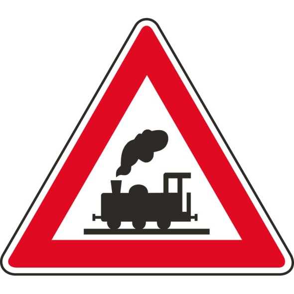 Dopravní značka – Železniční přejezd bez závor