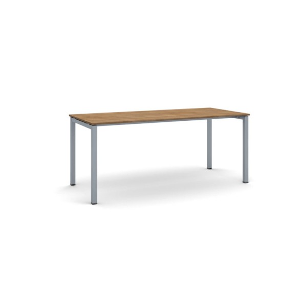 Stůl PRIMO SQUARE se šedostříbrnou podnoží 1800 x 800 x 750 mm, ořech