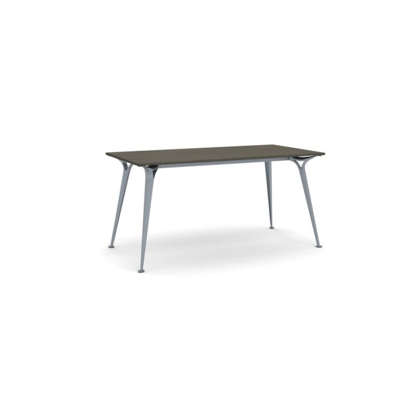 Kancelářský stůl PRIMO ALFA, šedostříbrná podnož, 1600 x 800 mm, wenge