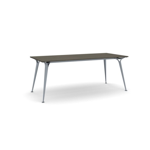 Kancelářský stůl PRIMO ALFA, šedostříbrná podnož, 2000 x 900 mm, wenge
