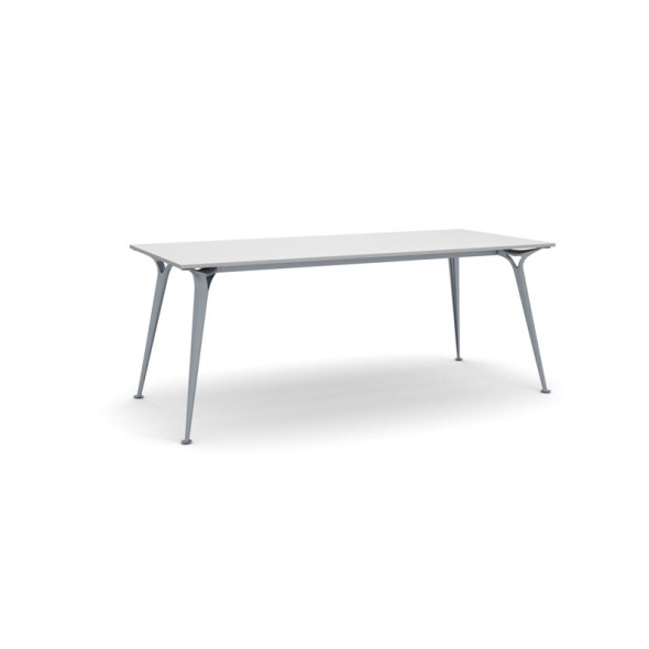 Kancelářský stůl PRIMO ALFA, šedostříbrná podnož, 2000 x 900 mm, šedá