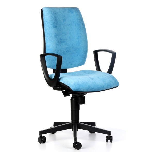 Kancelářská židle FIGO s područkami, permanentní kontakt, modrá