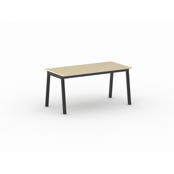 Kancelářský pracovní stůl PRIMO BASIC, černá podnož, 1600 x 800 mm, bříza