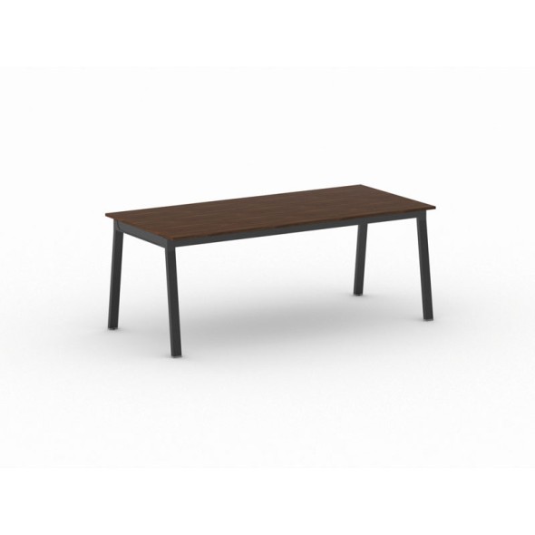 Kancelářský pracovní stůl PRIMO BASIC, černá podnož, 2000 x 900 mm, ořech