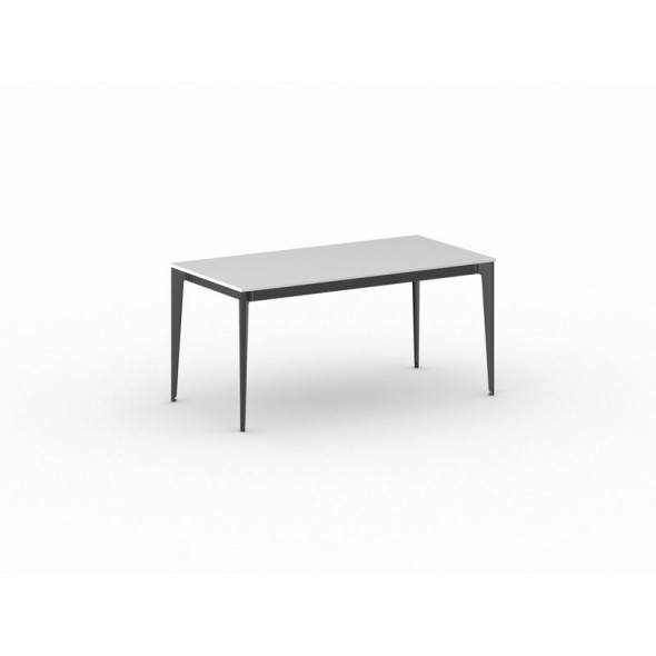 Kancelářský stůl PRIMO ACTION, černá podnož, 1600 x 800 mm, bílá