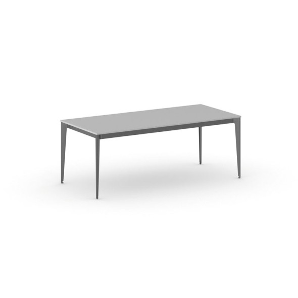Kancelářský stůl PRIMO ACTION, černá podnož, 2000 x 900 mm, šedá