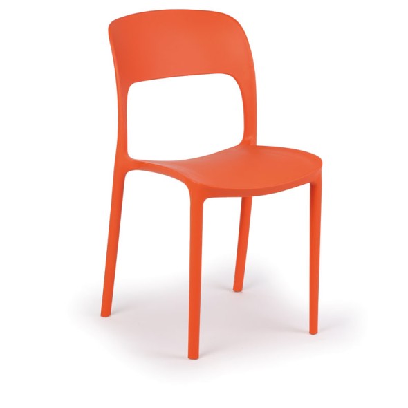 Designová plastová jídelní židle REFRESCO, oranžová