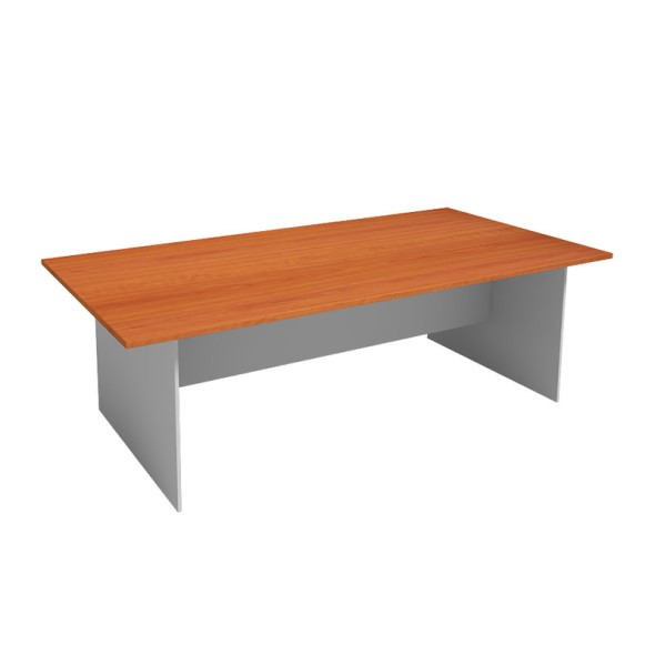 Jednací stůl PRIMO 2400 x 1200 mm, hranatý, šedá / třešeň