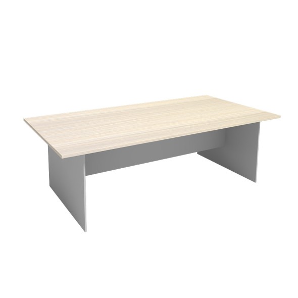 Jednací stůl PRIMO 2400 x 1200 mm, hranatý, šedá / bříza