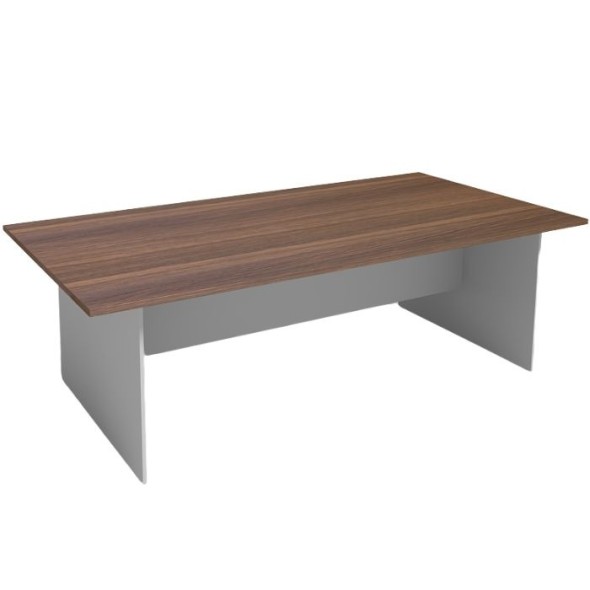 Jednací stůl PRIMO 2400 x 1200 mm, hranatý, šedá / ořech
