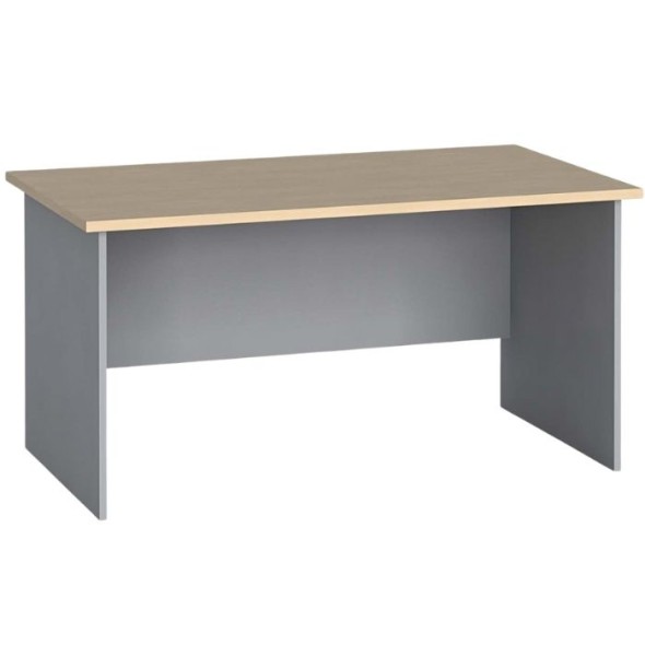 Kancelářský psací stůl PRIMO FLEXI, rovný 140 x 80 cm, šedá / bříza