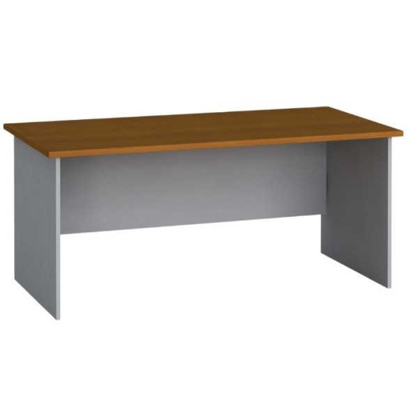 Kancelářský psací stůl PRIMO FLEXI, rovný 160 x 80 cm, šedá / třešeň