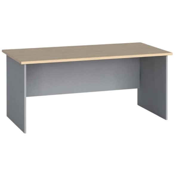 Kancelářský psací stůl PRIMO FLEXI, rovný 160 x 80 cm, šedá / bříza