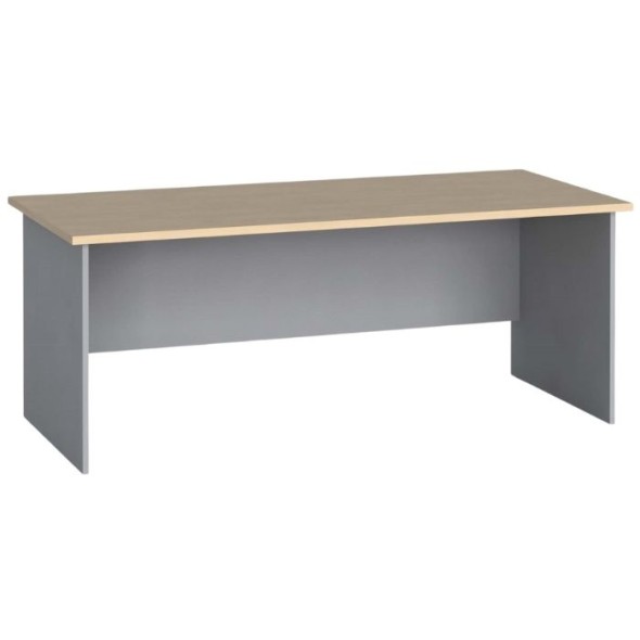 Kancelářský psací stůl PRIMO FLEXI, rovný 180 x 80 cm, šedá / bříza