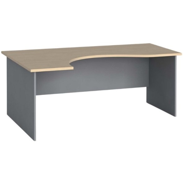 Ergonomický kancelářský pracovní stůl PRIMO FLEXI, 180 x 120 cm, šedá / bříza, levý
