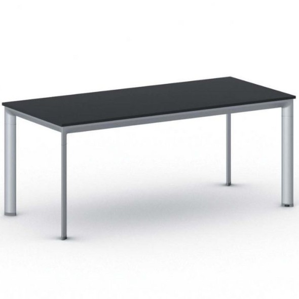 Kancelářský stůl PRIMO INVITATION, šedostříbrná podnož 1800 x 800 mm, grafitová