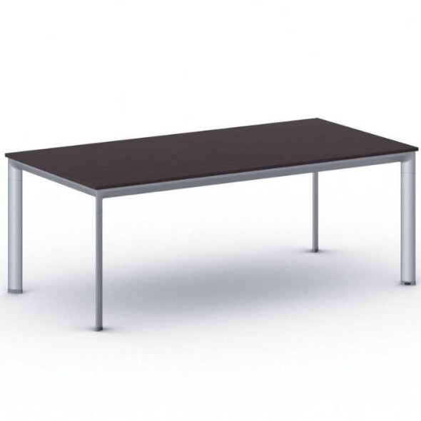 Kancelářský stůl PRIMO INVITATION, šedostříbrná podnož 2000 x 1000 mm, wenge