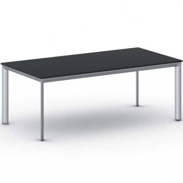 Kancelářský stůl PRIMO INVITATION, šedostříbrná podnož 2000 x 1000 mm, grafitová