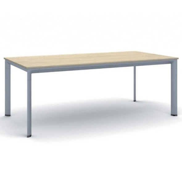 Kancelářský stůl PRIMO INVITATION, šedostříbrná podnož 2000 x 1000 mm, dub přírodní