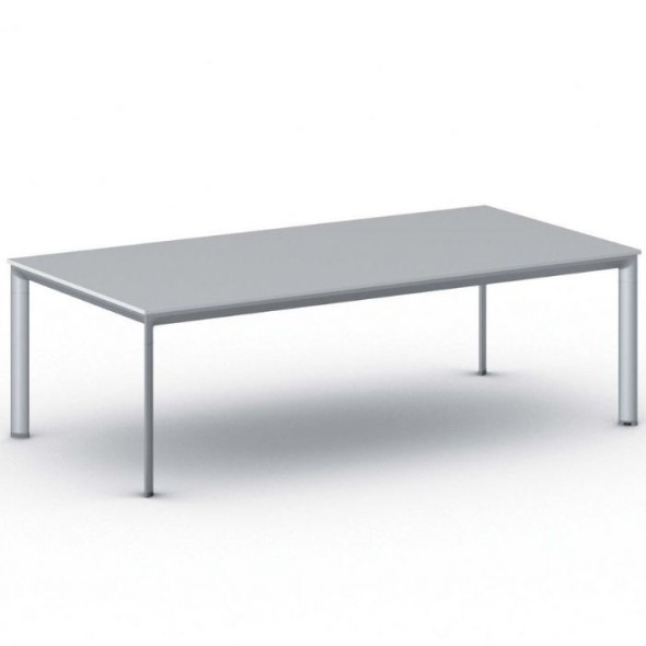 Kancelářský stůl PRIMO INVITATION, šedostříbrná podnož 2400 x 1200 mm, šedá