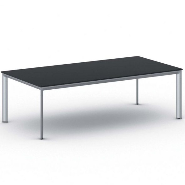 Kancelářský stůl PRIMO INVITATION, šedostříbrná podnož 2400 x 1200 mm, grafitová