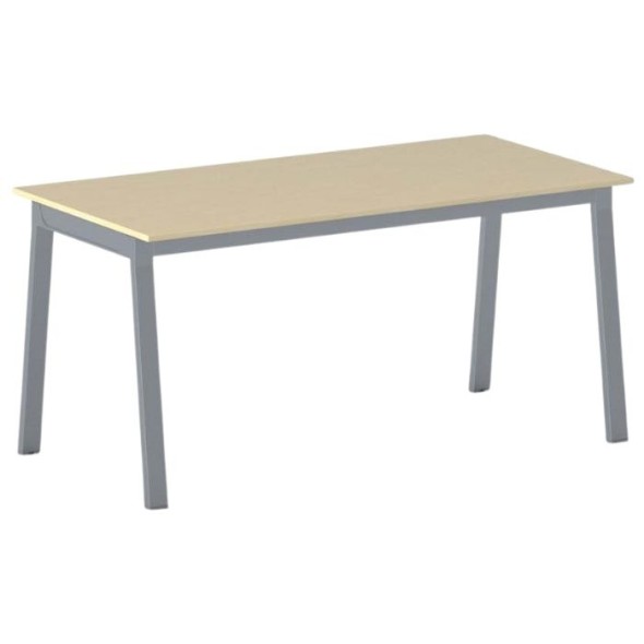 Kancelářský pracovní stůl PRIMO BASIC, šedostříbrná podnož, 1600 x 800 mm, bříza