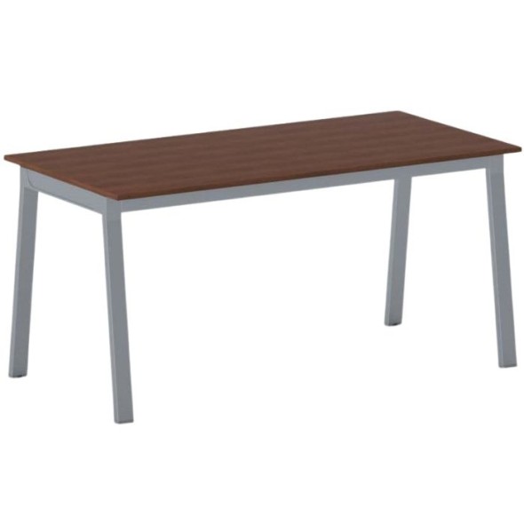 Kancelářský pracovní stůl PRIMO BASIC, šedostříbrná podnož, 1600 x 800 mm, třešeň