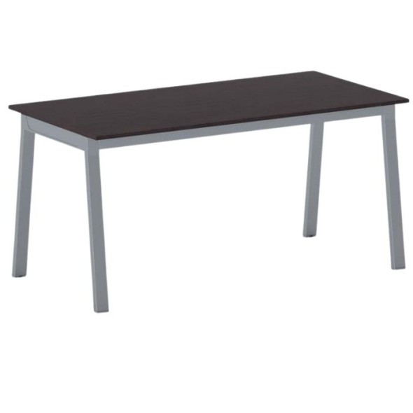 Kancelářský pracovní stůl PRIMO BASIC, šedostříbrná podnož, 1600 x 800 mm, wenge